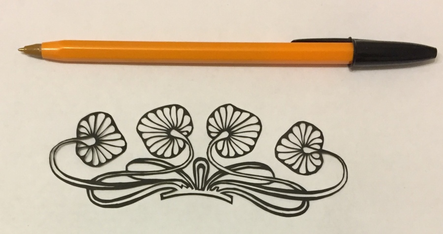 decorative vector ornament papercutting 009 with pen for scale