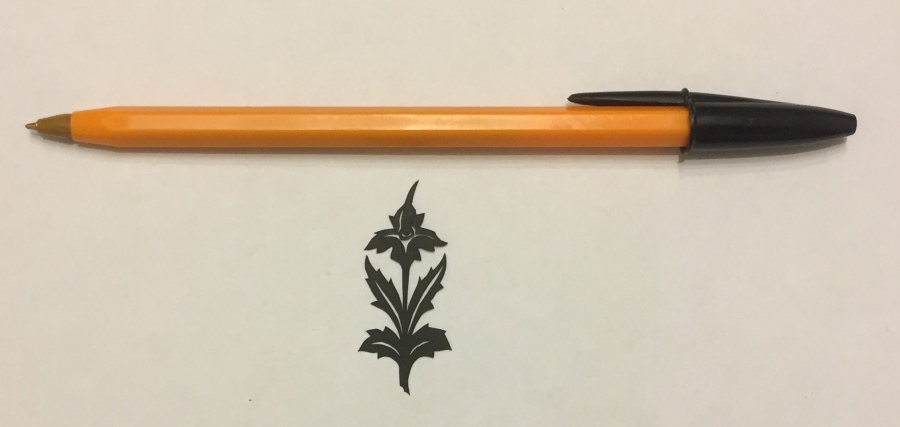flower papercut 019 with pen for scale